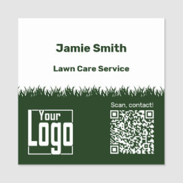Lawn Care QR-Code Logo Bedrijf Groen Wit Naamplaatje