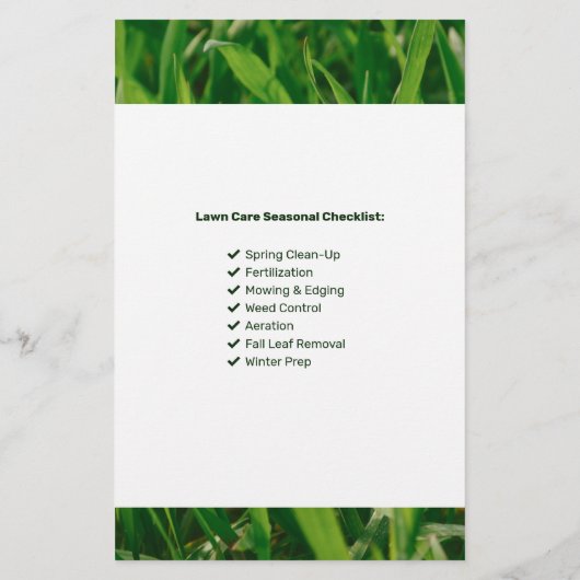 Lawn Care Service Business Invoice Briefpapier (Achterkant)