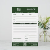 Lawn Care Service Business Invoice Briefpapier (Staand voorkant)