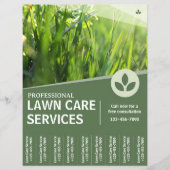 Lawn Care Service Flyer met scheuren van strips (Voorkant)