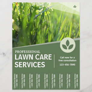 Lawn Care Service Flyer met scheuren van strips