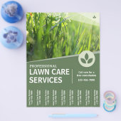 Lawn Care Service Flyer met scheuren van strips (Enkel)
