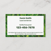 Lawn Care Service Green White Logo QR Code Visitekaartje (Achterkant)