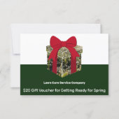 Lawn Care Service Holiday Season Gift Voucher Card (Voorkant)