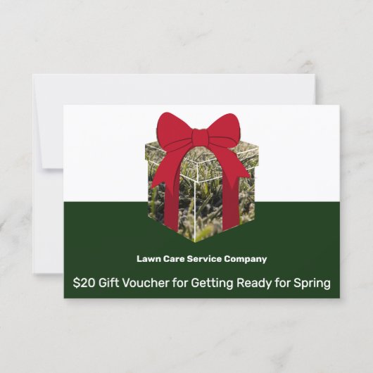 Lawn Care Service Holiday Season Gift Voucher Card (Voorkant)