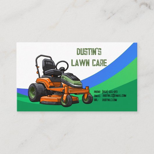 Lawn Care Service Landscaper Visitekaartje (Voorkant)