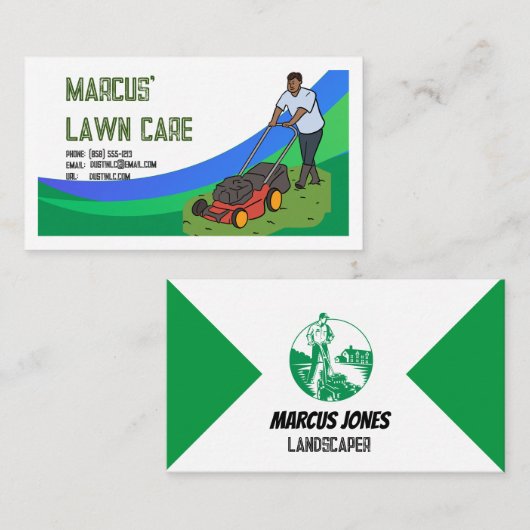 Lawn Care Service Landscaper Visitekaartje (Voorkant / Achterkant)