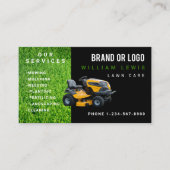Lawn Care Service Landscaping Mowing Business Logo Visitekaartje (Voorkant)