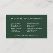Lawn Care Service Professional Visitekaartje (Achterkant)