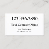 Lawn Care Service Simple Green Grass Maintenance Visitekaartje (Achterkant)