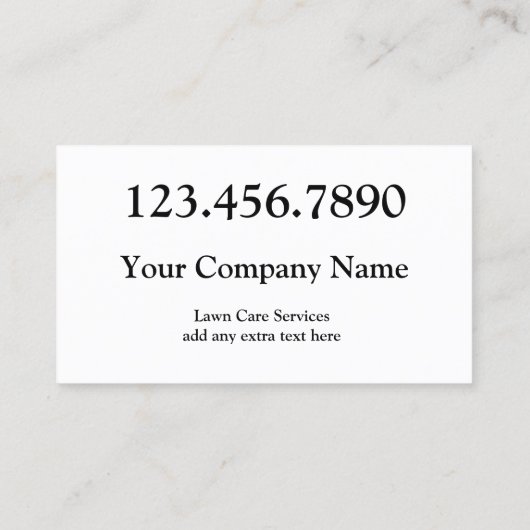 Lawn Care Service Simple Green Grass Maintenance Visitekaartje (Achterkant)