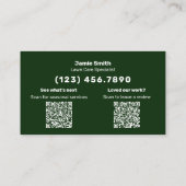 Lawn Care Service  Thank You & Review Combo Visitekaartje (Achterkant)