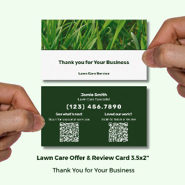 Lawn Care Service  Thank You & Review Combo Visitekaartje