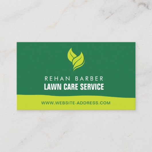 Lawn Care Services Logo Green Visitekaartje (Voorkant)