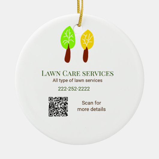 Lawn Care Services Voeg naam of code website e-mai Keramisch Ornament (Voorkant)