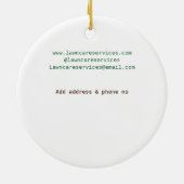 Lawn Care Services Voeg naam of code website e-mai Keramisch Ornament (Achterkant)