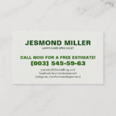 Lawn Care Services - Waterverf illustratie Visitekaartje (Achterkant)