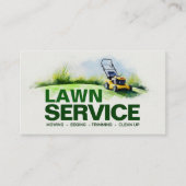 Lawn Care Services - Waterverf illustratie Visitekaartje (Voorkant)