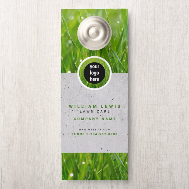 Lawn Care Simple Business Logo Landscape Deurhanger (Op knop)