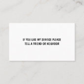 Lawn Care Simple Yard Visitekaartjes (Achterkant)