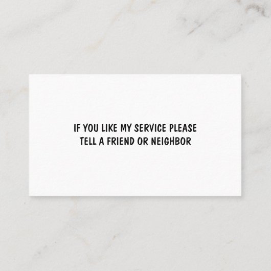 Lawn Care Simple Yard Visitekaartjes (Achterkant)