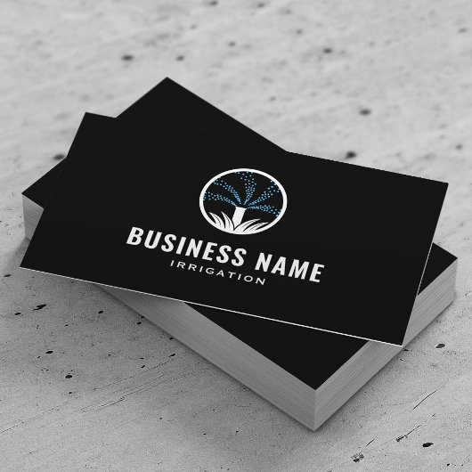 Lawn Care Sprinkler & Irrigatie Landscaping Zwart Visitekaartje