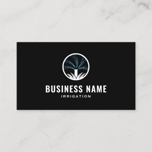 Lawn Care Sprinkler & Irrigatie Landscaping Zwart Visitekaartje (Voorkant)