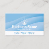 Lawn Care Sprinkler Logo Blauw Landscaping Visitekaartje (Voorkant)