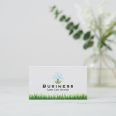Lawn Care Sprinkler Logo Landscaping Service Plain Visitekaartje (Staand voorkant)