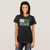 Lawn Care Taker US vlag grasmaaier T-shirt (Voorkant volledig)