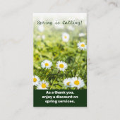 Lawn Care Thank you! on Spring Services Kortingskaartje (Voorkant)