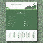 Lawn Care & Tuinier Scheur van Strips Flyer<br><div class="desc">Een Flyer met Tear Off Strips in groene kleuren met een illustratie inclusief gras en een grasmaaier. Het is volledig aanpasbaar en kan geschikt zijn voor Lawn Care & professionele tuinman of mensen die werken in het landschapsveld: tuinarchitect, maaien en onderhouden van het gazon, het onderhouden van groene ruimtes, enz....</div>