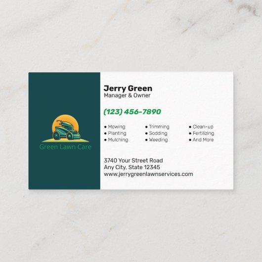 Lawn Care Visitekaartje (Achterkant)