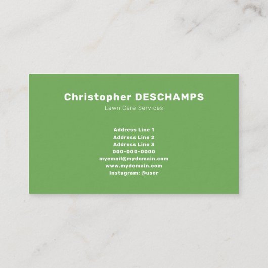 Lawn Care Visitekaartje (Achterkant)