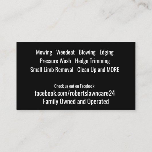 Lawn Care Visitekaartje (Achterkant)