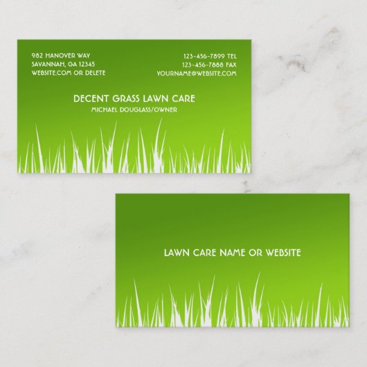 Lawn Care Visitekaartjes (Voorkant / Achterkant)