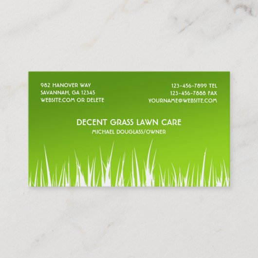 Lawn Care Visitekaartjes (Voorkant)