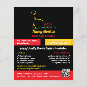 Lawn Care Worker, Lawn Care Services Flyer