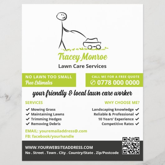 Lawn Care Worker, Lawn Care Services Flyer (Voorkant)