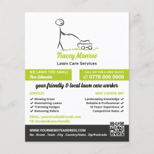 Lawn Care Worker, Lawn Care Services Flyer