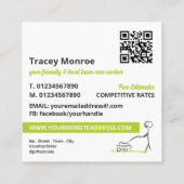 Lawn Care Worker, Lawn Care Services Vierkante Visitekaartje (Achterkant)
