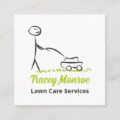 Lawn Care Worker, Lawn Care Services Vierkante Visitekaartje (Voorkant)