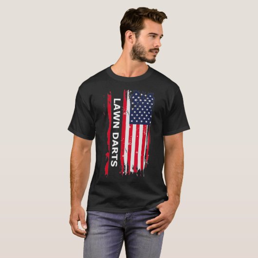 Lawn Darts USA Flag Mannen Women Gift T-shirt (Voorkant volledig)