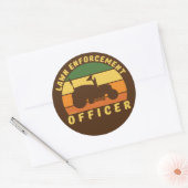 LAWN EnFORCEMENT OFFICER grappige tuiniercadeau Ronde Sticker (Envelop)