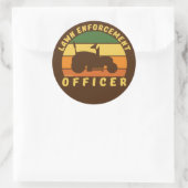 LAWN EnFORCEMENT OFFICER grappige tuiniercadeau Ronde Sticker (Tas)