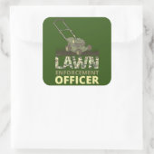 LAWN EnFORCEMENT OFFICER grappige tuiniercadeau Vierkante Sticker (Tas)