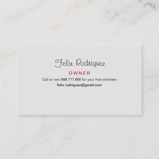 Lawn Foto Rood & Zwart Landscaping Visitekaartje (Achterkant)