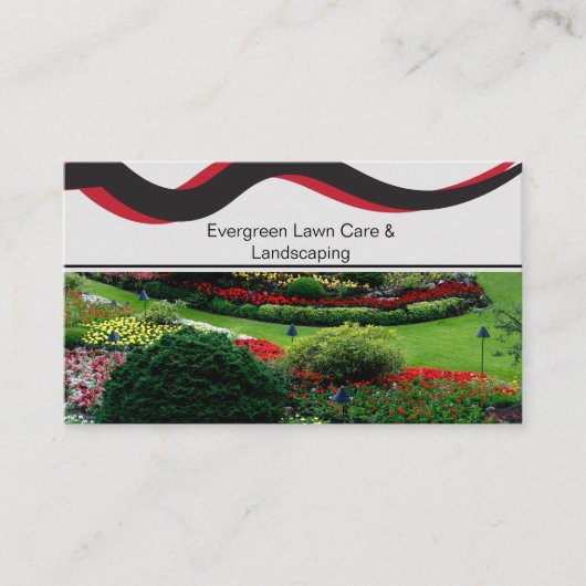 Lawn Foto Rood & Zwart Landscaping Visitekaartje (Voorkant)