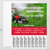 Lawn Maintenance Promotie Flyer Scheur van Strips (Voorkant / Achterkant)