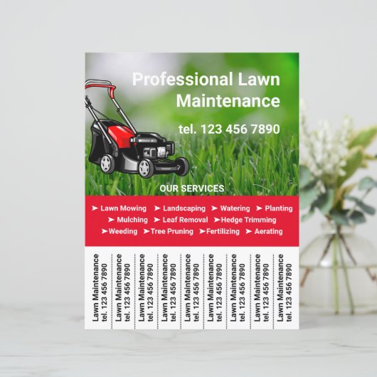 Lawn Maintenance Promotie Flyer Scheur van Strips (Staand voorkant)
